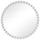 Maple and Jade 36" Round Metal Wall Mirror with Beaded Detailing in Satin Silver, , large