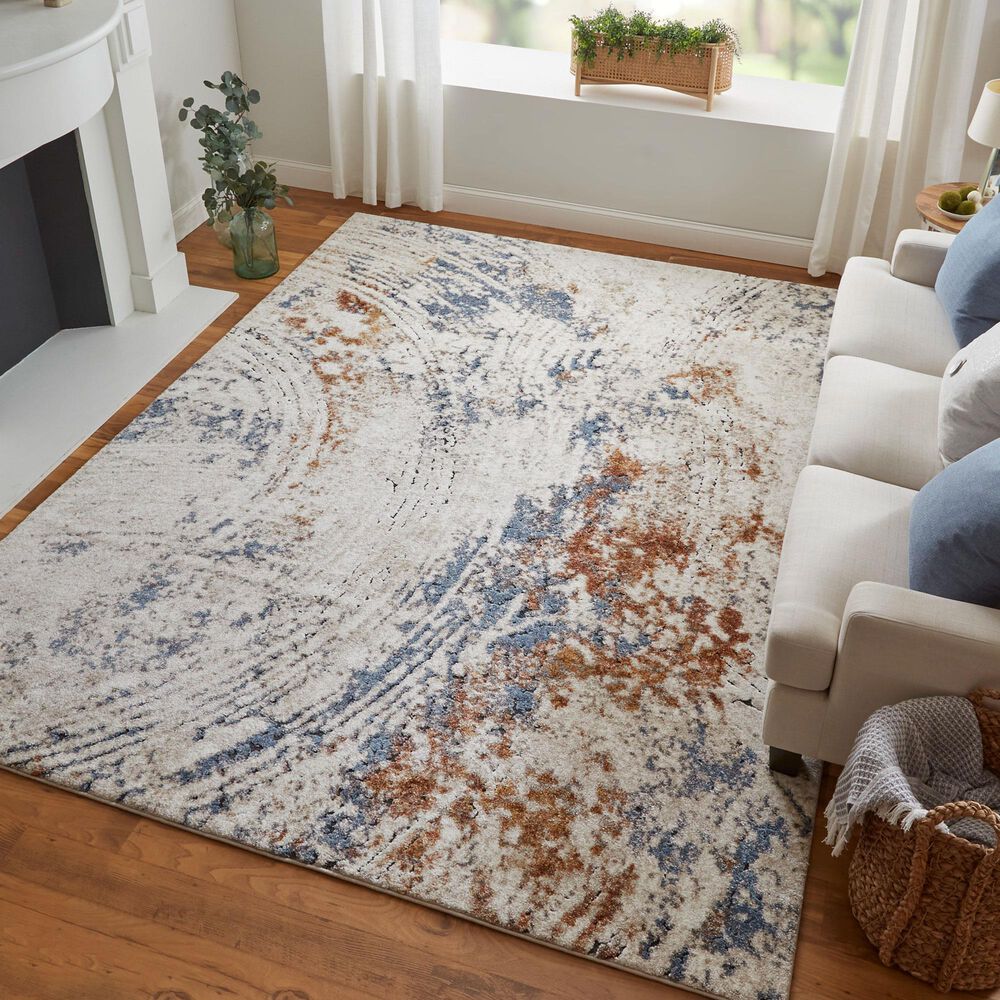 Feizy Gilmore Ivory and Rust 9' x 12' Area Rug, , large
