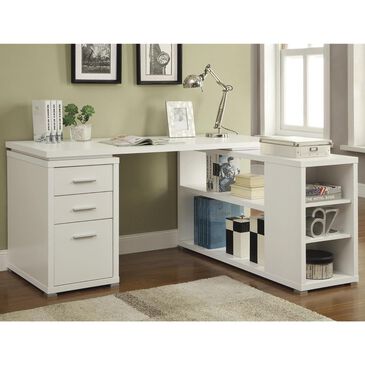 Pacific Landing Yvette L-Shape Desk in White, , large