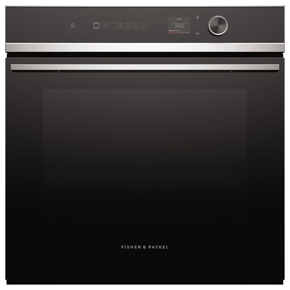 Fisher & Paykel Series 7 24" Contemporary Single Electric Wall Oven with 16 Functions in Stainless Steel and Black, , large
