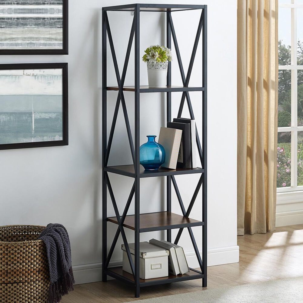 Walker Edison 61" Bookcase in Dark Walnut, , large