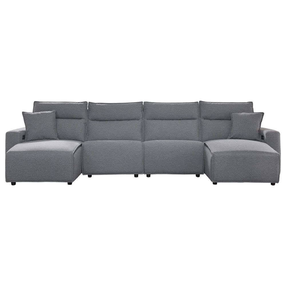 Ashley ModMax II 4-Piece Power Reclining Symmetrical Sectional in Salt and Pepper, , large