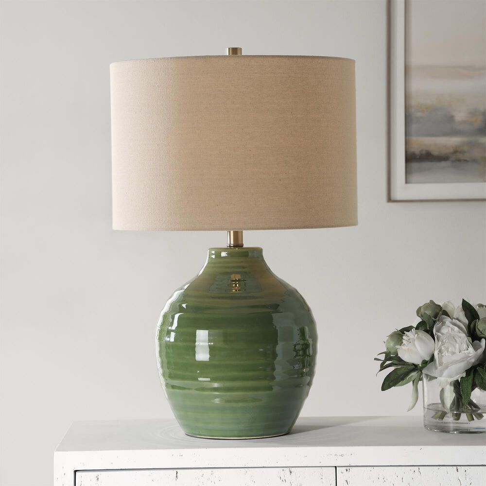 Uttermost Table Lamp in Rich Moss Green, , large