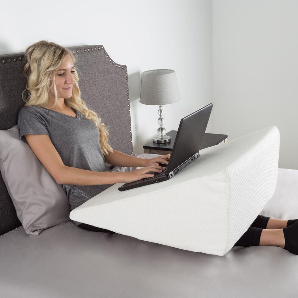 Timberlake Lavish Home High Wedge Memory Foam Pillow in Ivory, , large