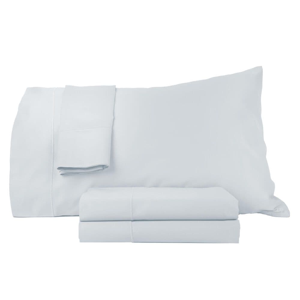 HN International 4-Piece King Sateen Sheet Set in Light Blue, , large