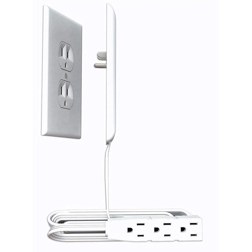 Sleek Socket 8 Ft., 3 Outlet with Cord Management Kit in White, , large