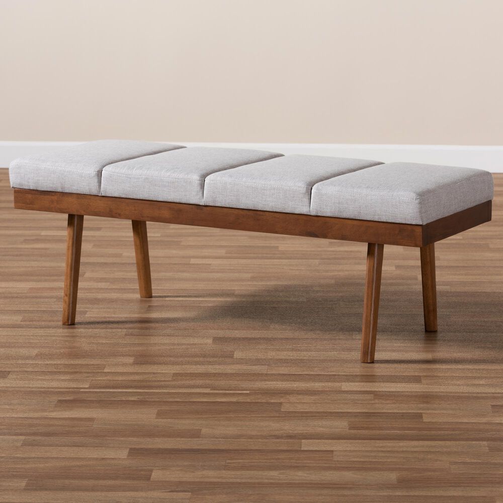 Baxton Studio Larisa Accent Bench in Grayish Beige, , large