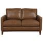Italiano Furniture Weston 4-Piece Stationary Leather Living Room Set in Highland Brown, , large
