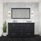 Lexora Home Dukes 60" Double Bathroom Vanity in Espresso with 2 cm White Cultured Marble Top and Rectangular Sinks, , large