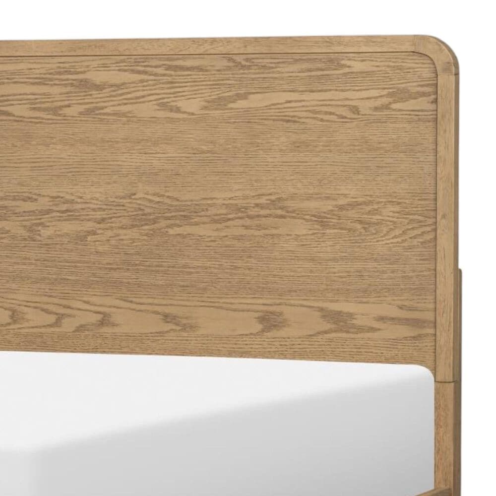 St Claire Home Margot Twin Platform Panel Bed in Desert oak and Cloud White, , large