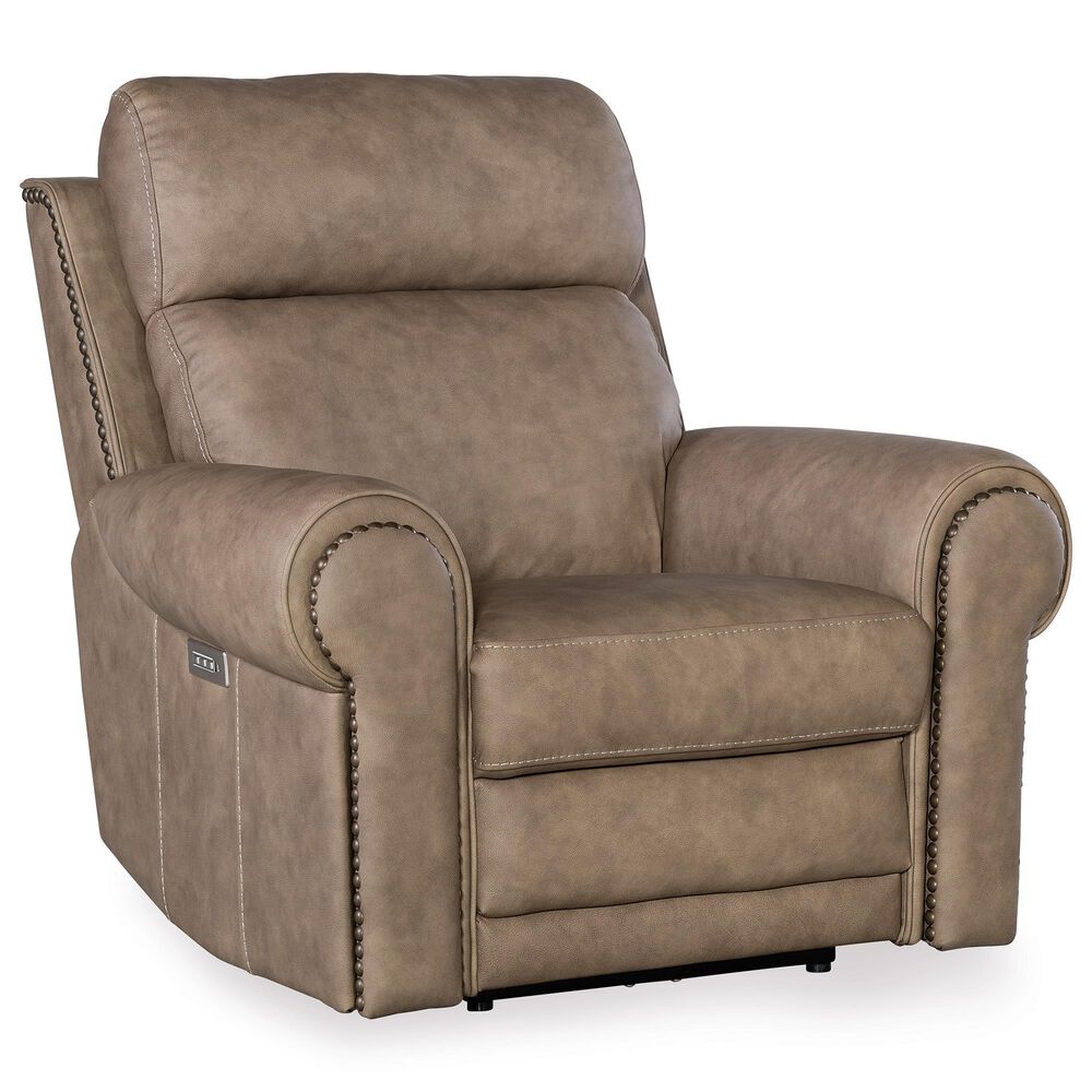 Hooker Furniture Duncan Power Recliner with Headrest and Lumbar in Kalahari Camel, , large