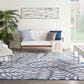 Nourison Aloha ALH18 9" x 12" Ivory and Navy Indoor/Outdoor Area Rug, , large
