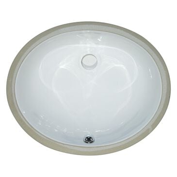 MS International 17.1" x 14.12" Oval Porcelain Undermount Bathroom Vanity Sink in White, , large