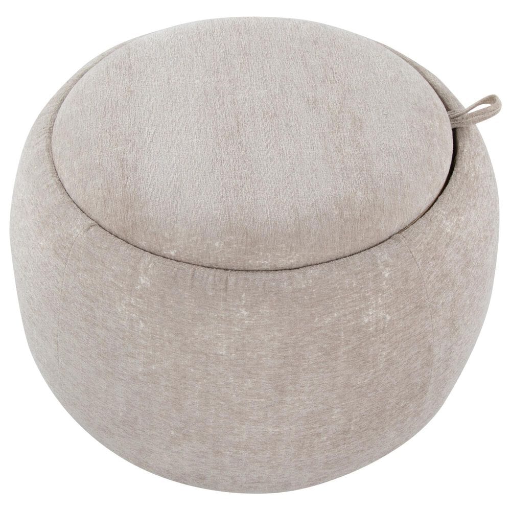 Lumisource Tray Storage Pouf in Light Brown, , large