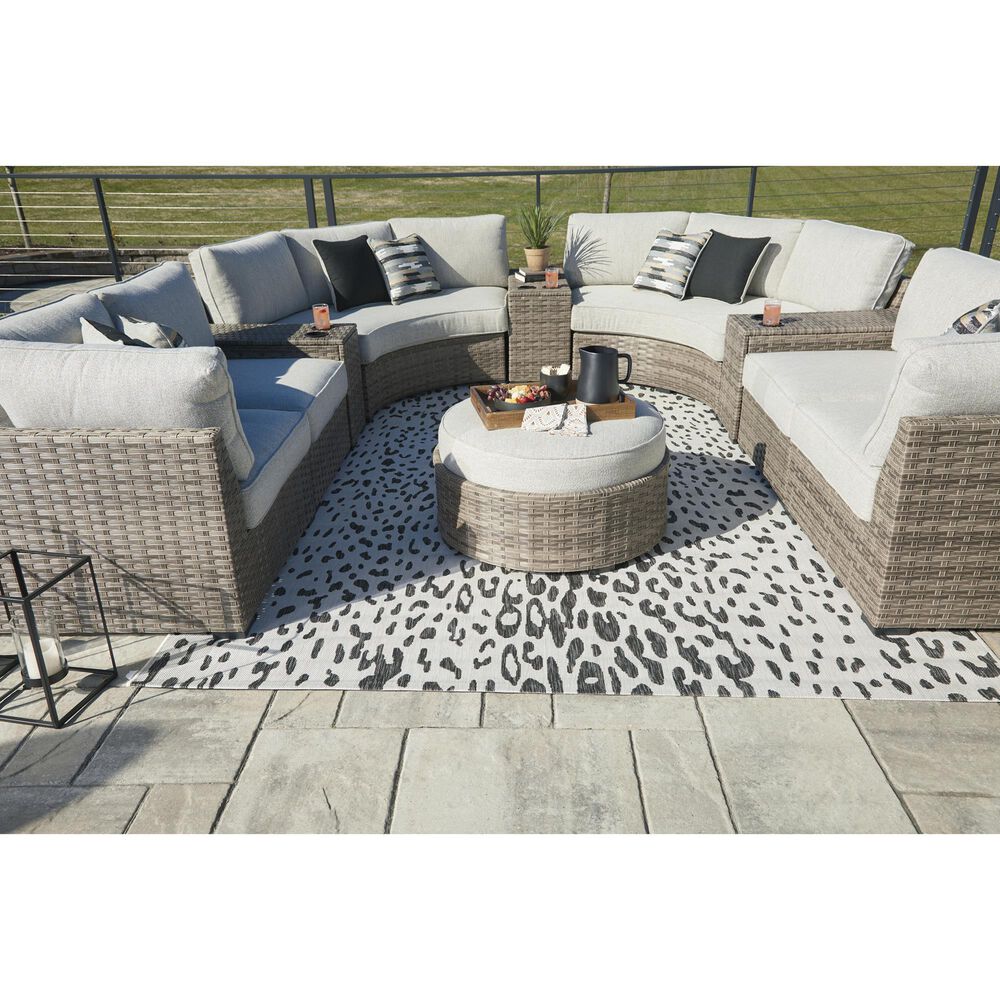 Ashley Calworth Patio Ottoman in Light Brown, , large