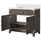 Lexora Home Laurel 36" Single Bathroom Vanity in Brown Oak with White Cultured Marble Top and Rectangular Sink, , large