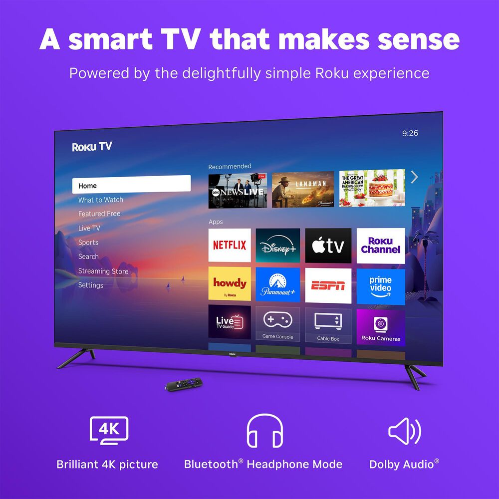 Roku 43" Class Select Series 4K LED in Black - Smart TV, , large