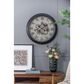 A&B Home Round Clock with Exposed Gold Gears in Gray and Black, , large
