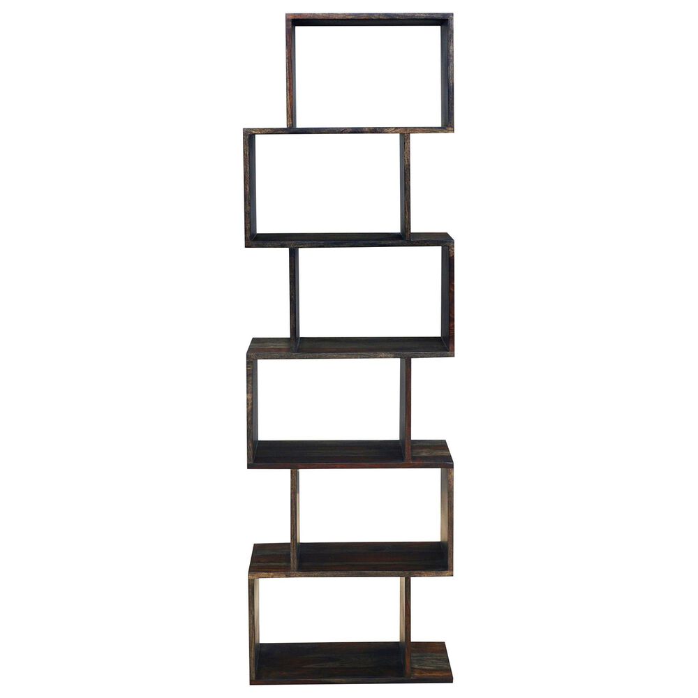 Porter Design Fall River 6-Tier Bookcase in Black Walnut, , large