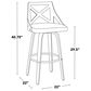 LumiSource Charlotte Swivel Bar Stool with White Faux Leather Upholstery in Whitewashed and Chrome (Set of 2), , large