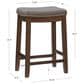 Linon Home Decor Claridge Counter Stool with Grey Cushion in Rustic Dark Brown, , large