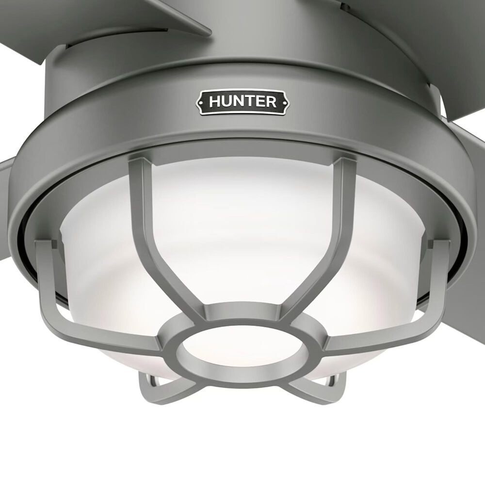 Hunter Searow 54&quot; Outdoor Ceiling Fan with LED Lights in Matte Silver, , large