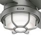 Hunter Searow 54" Outdoor Ceiling Fan with LED Lights in Matte Silver, , large