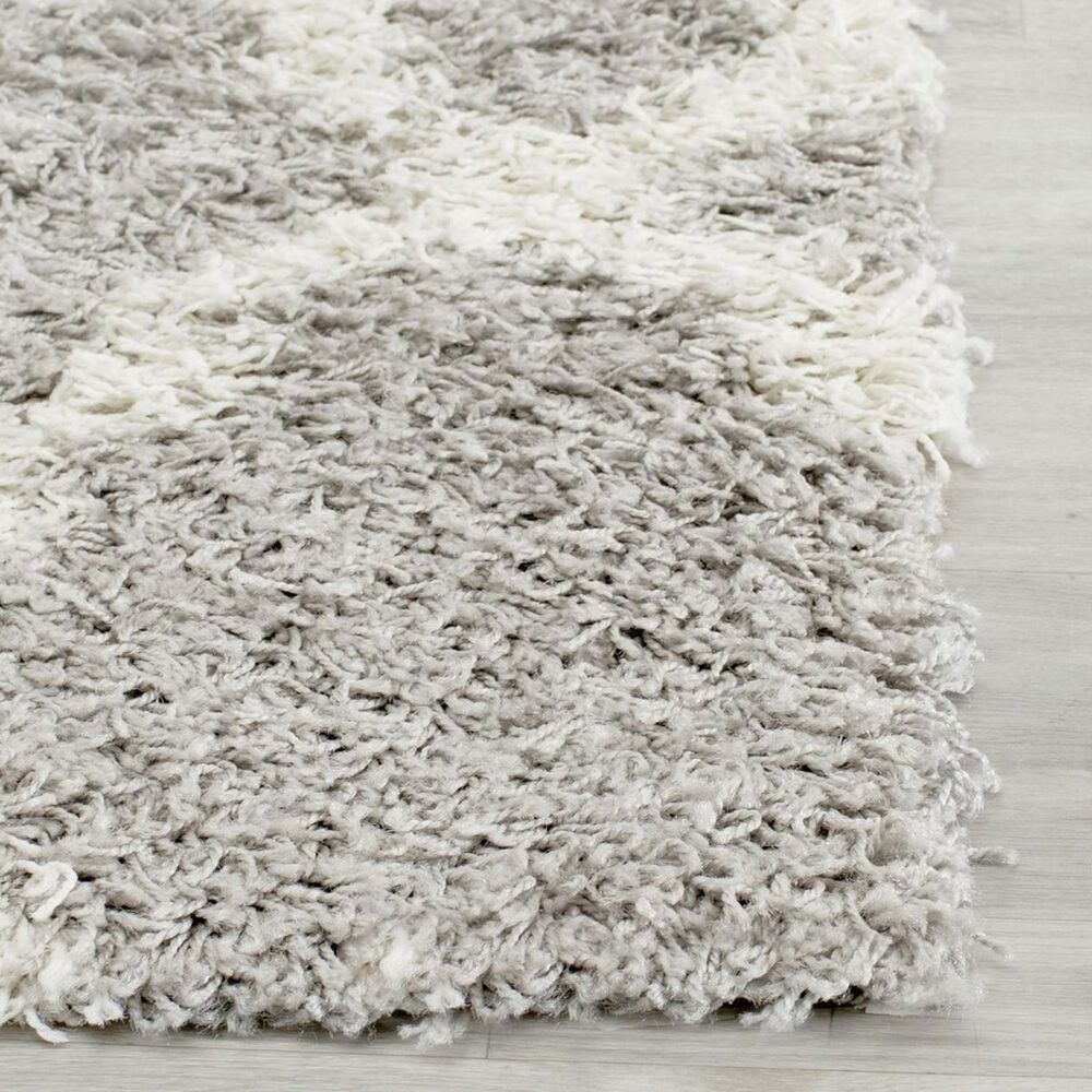 Safavieh Dallas Shag SGD257G-26 2&#39;3&quot; x 6&#39; Grey/Ivory Runner, , large