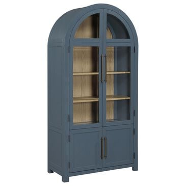 Steve Silver Magnolia Curio Cabinet in Dusty Blue and Weathered Sand, , large
