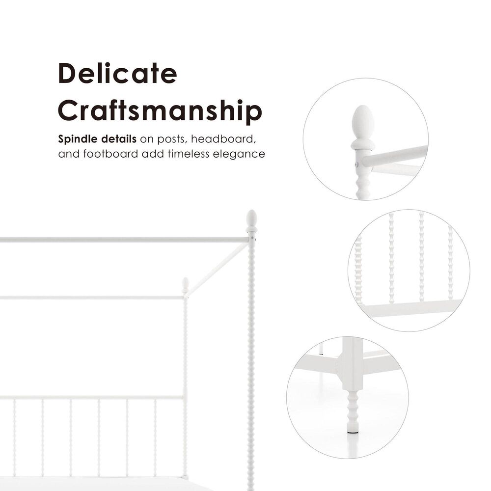 Furniture of America Elliot Twin Canopy Bed in White, , large