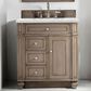 James Martin Vanities Bristol 30" Single Bathroom Vanity in Whitewashed Walnut with 3 cm Ethereal Noctis Quartz Top and Rectangular Sink, , large