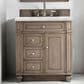 James Martin Vanities Bristol 30" Single Bathroom Vanity in Whitewashed Walnut with 3 cm Ethereal Noctis Quartz Top and Rectangular Sink, , large