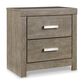 Ashley Culverbach 2 Drawer Nightstand in Driftwood Gray with USB Ports, , large