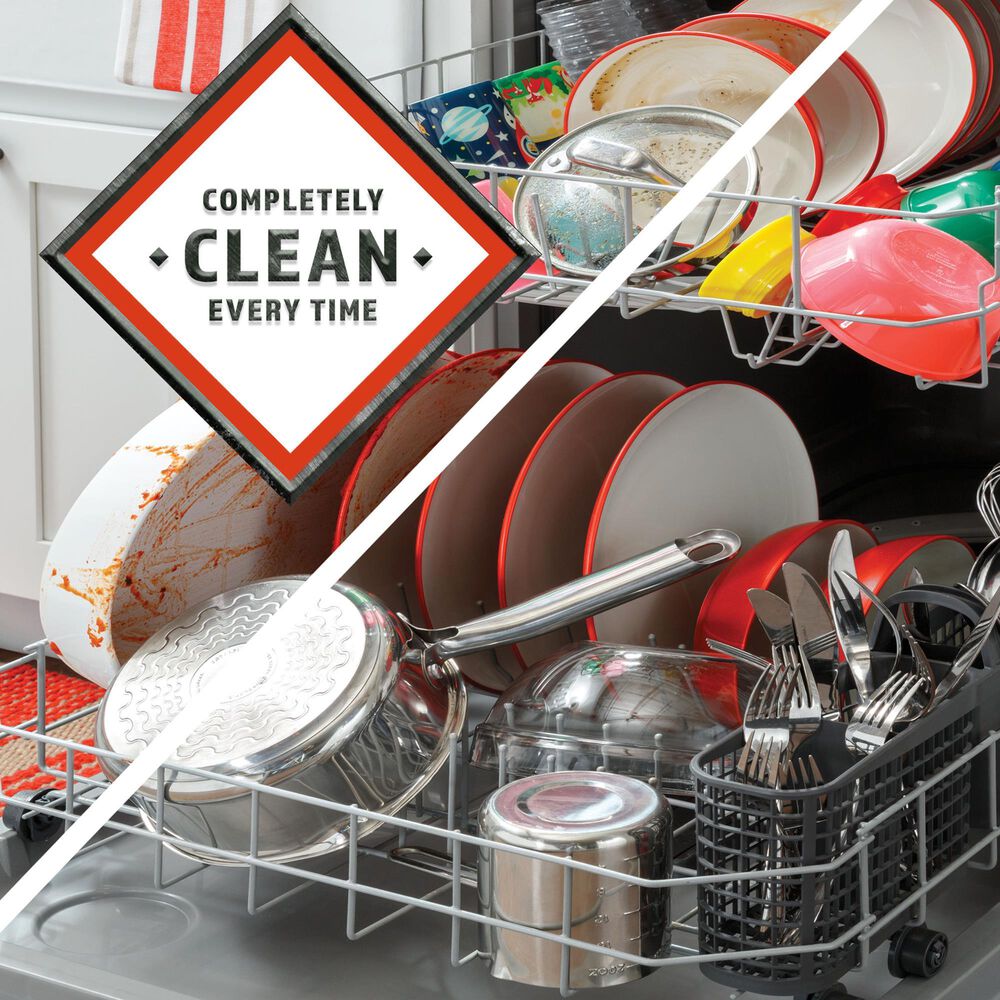 Hotpoint 24" Built-In Front Control Dishwasher with Plastic Interior in Black, , large