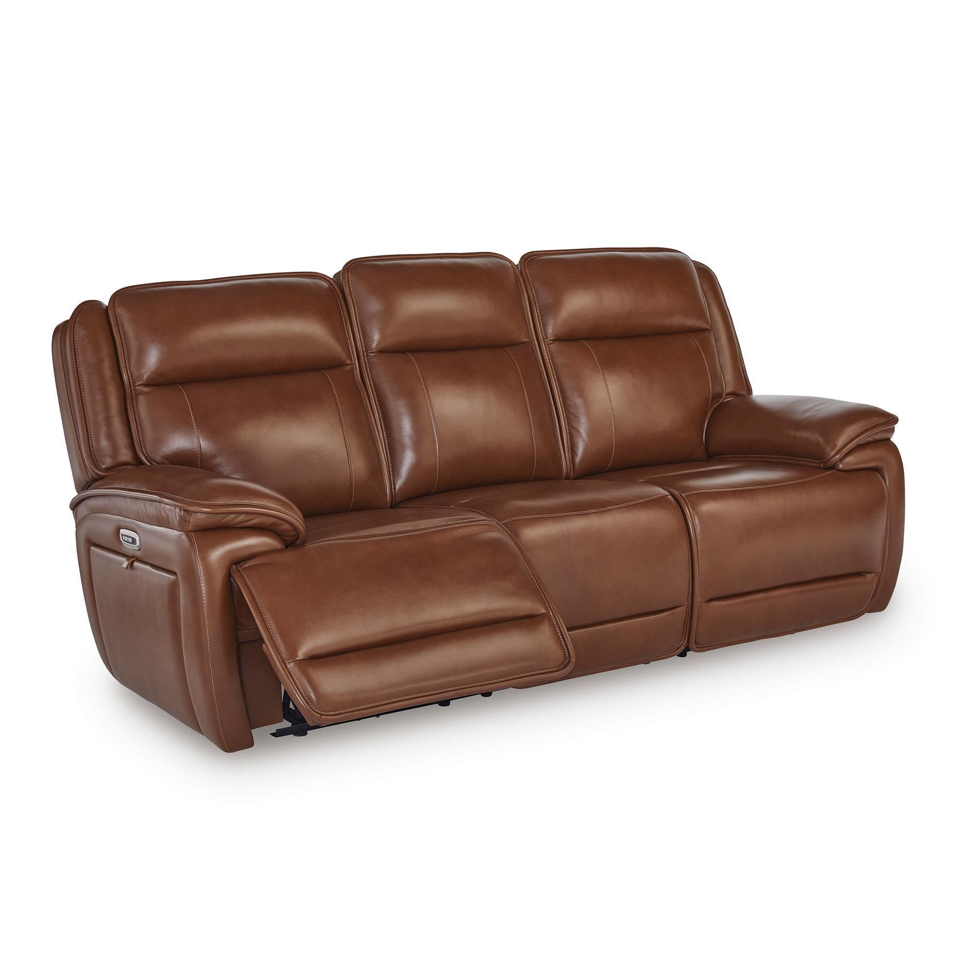 Ashley Healy Pier Power Reclining Sofa in Chocolate