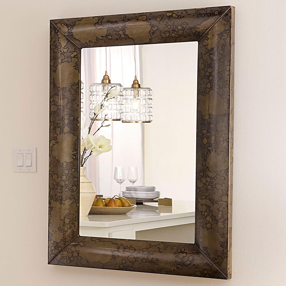 Jamie Young Elmridge Rectangular Wall Mirror in Antique Brass, , large