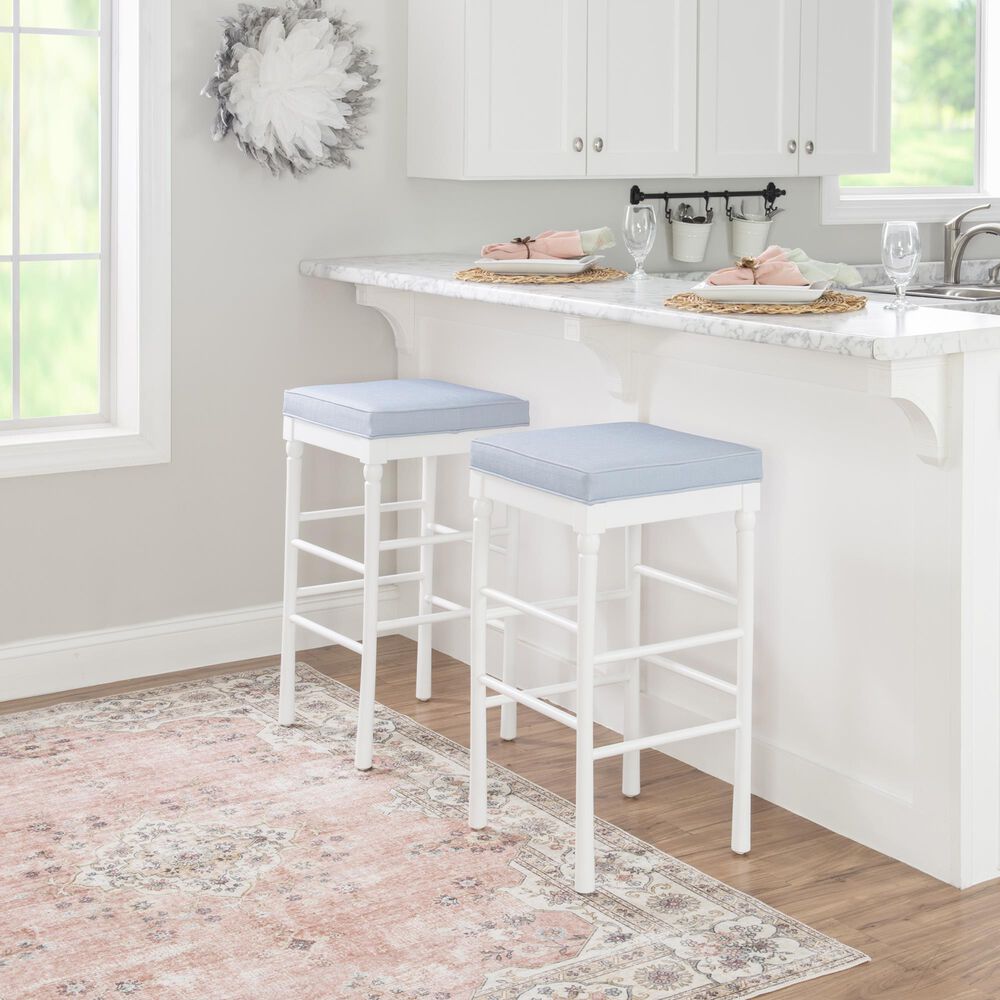 Linon Home Decor Dehart Bar Stool in White, , large
