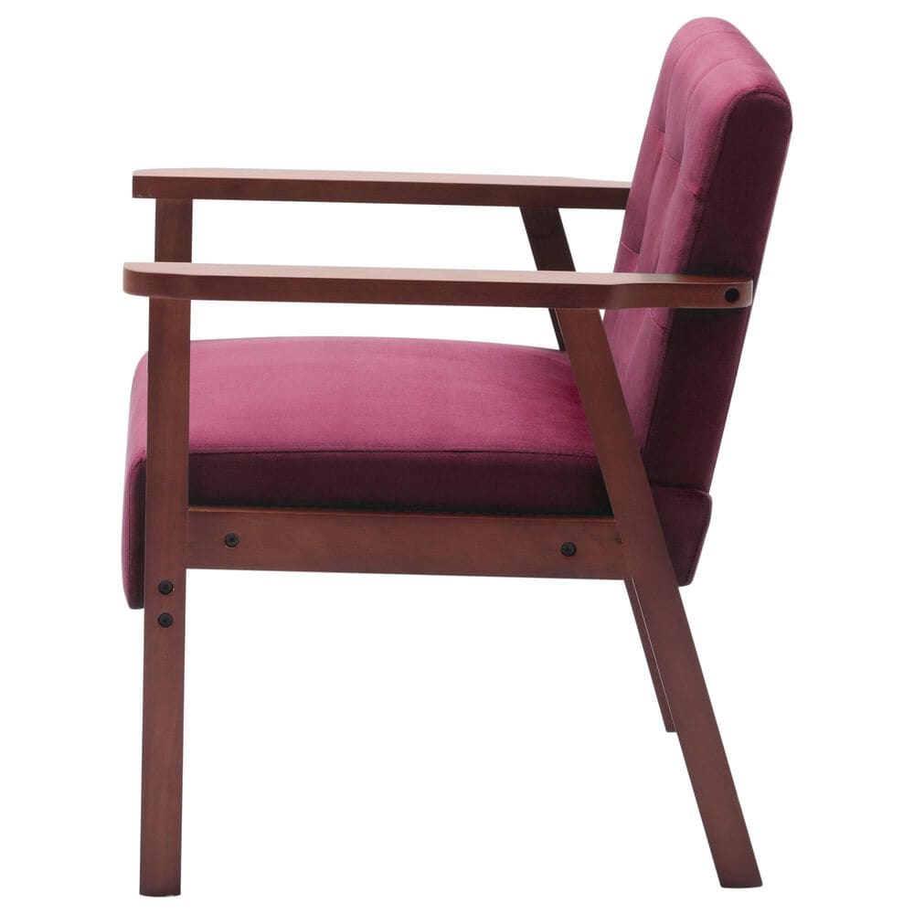 HOMLUX Arm Chair with Tufted Back and High-Density Foam in Rose, , large
