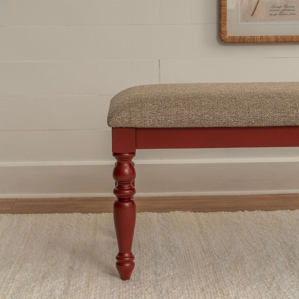 Linon Home Decor Trimble Dining Bench in Red, , large