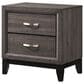 Crown Mark Akerson 2 Drawer Nightstand in Grey, , large