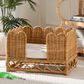 Baxton Studio Palm Rattan Pet Bed with Removable Cushion in Light Honey, , large