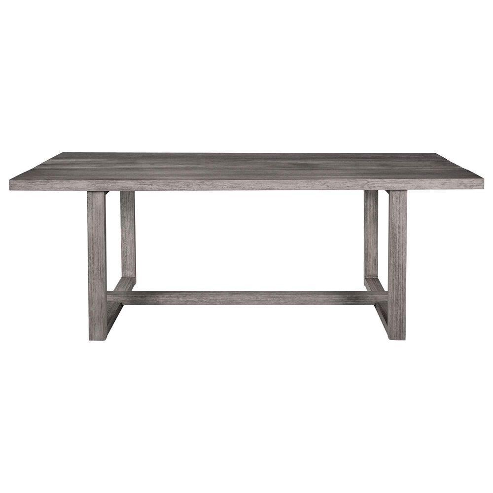 Armen Living Vivid Outdoor Rectangular Dining Table in Light Gray Eucalyptus - Table Only, , large