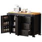 HOMLUX 74.8" Kitchen Island with Extendable Dining Table in Black and Natural, , large