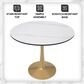 Leisuremod Leisuremod Bristol 35 round dining table Gold base with White Sintered stone Top, , large