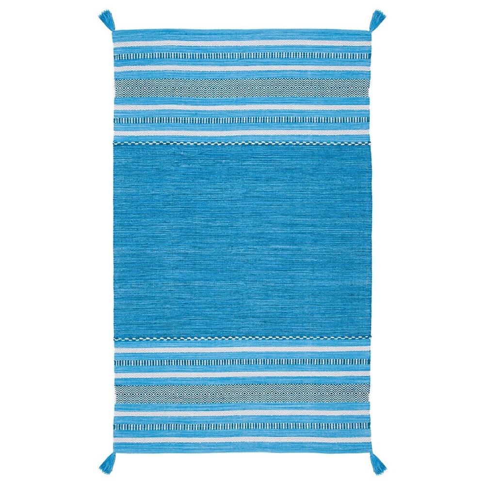 Safavieh Montauk MTK215M 5" x 8" Blue and Grey Area Rug, , large