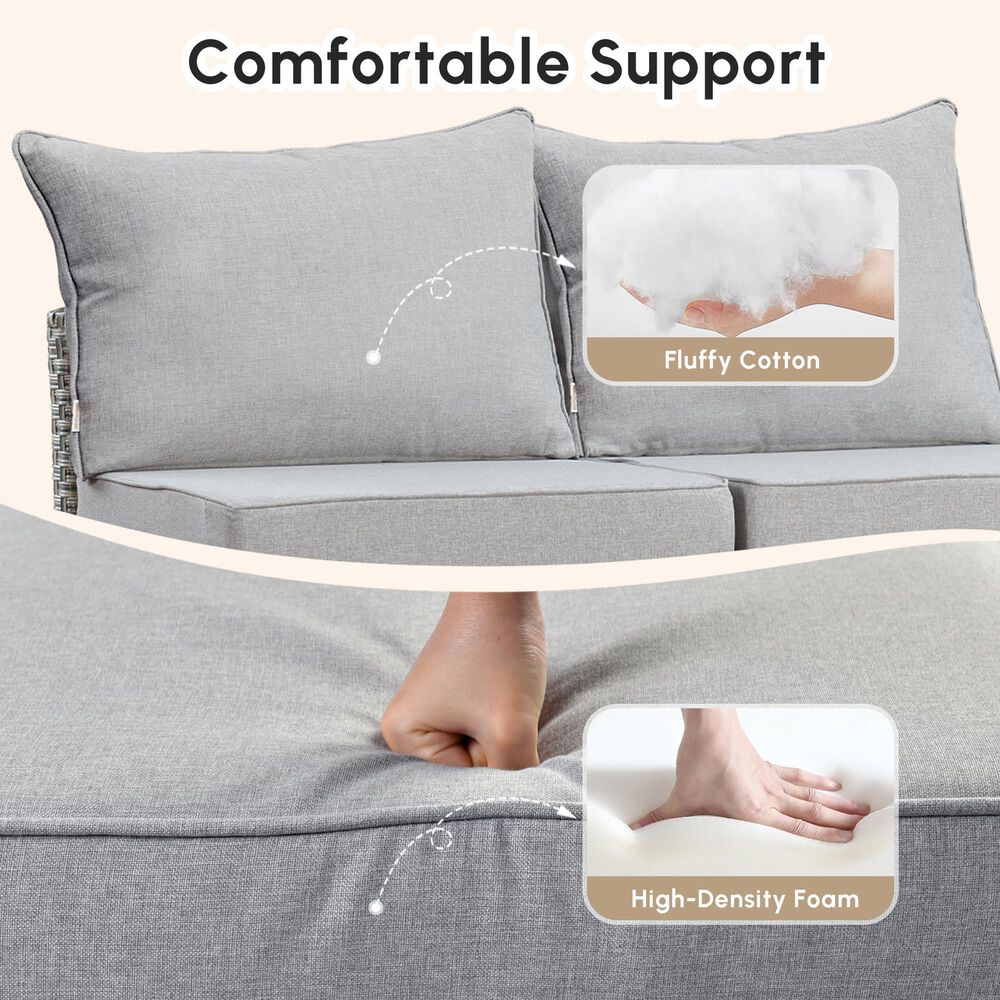 HOMLUX 25" x 25" Outdoor Seat Cushion and Back Cushion Set in Light Gray, , large
