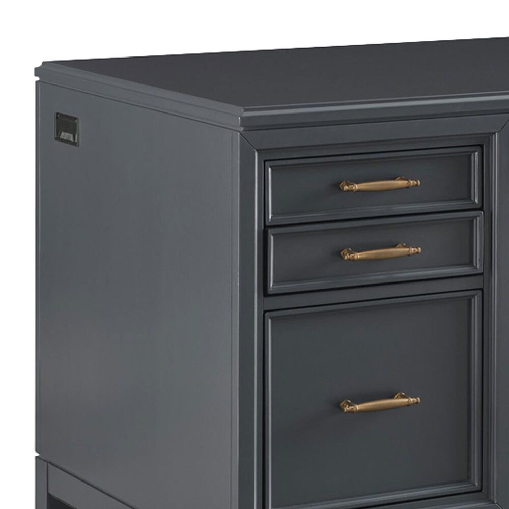 Riva Ridge Alexander 2-Piece Executive Desk and Door Bookcase Set in Midnight, , large