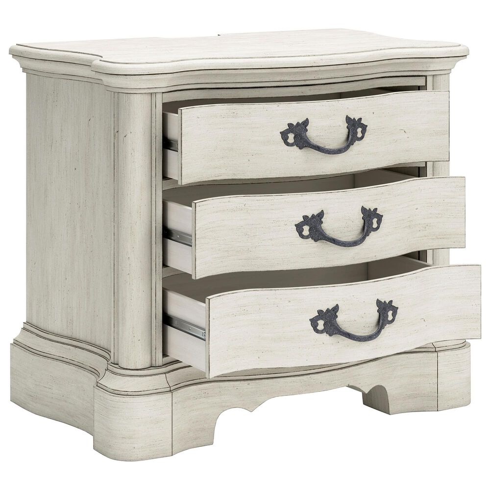 Millenium Arlendyne Queen Upholstered Bed with 2 Nightstands in Antique White, , large