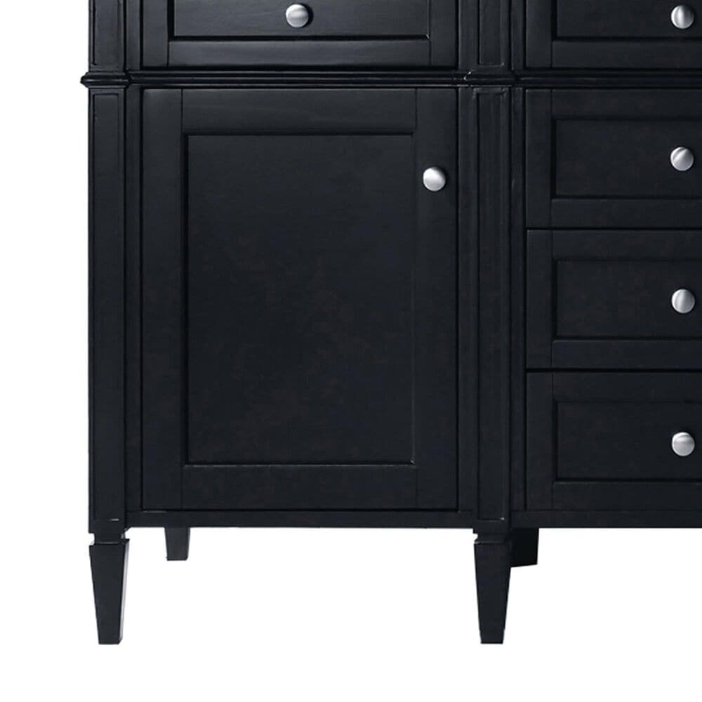 James Martin Vanities Brittany 60&quot; Double Bathroom Vanity in Black Onyx with 3 cm Lime Delight Quartz Top and Rectangular Sinks, , large