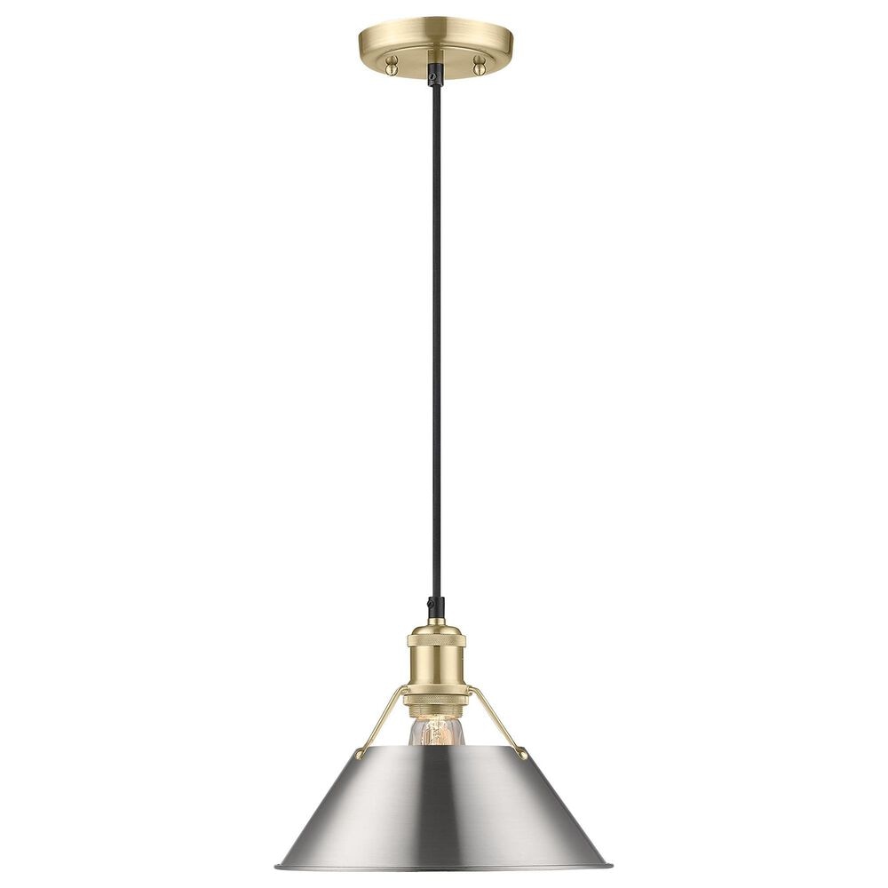 Golden Lighting Orwell 1-Light Medium Pendant with Pewter Shade in Brushed Champagne Bronze, , large